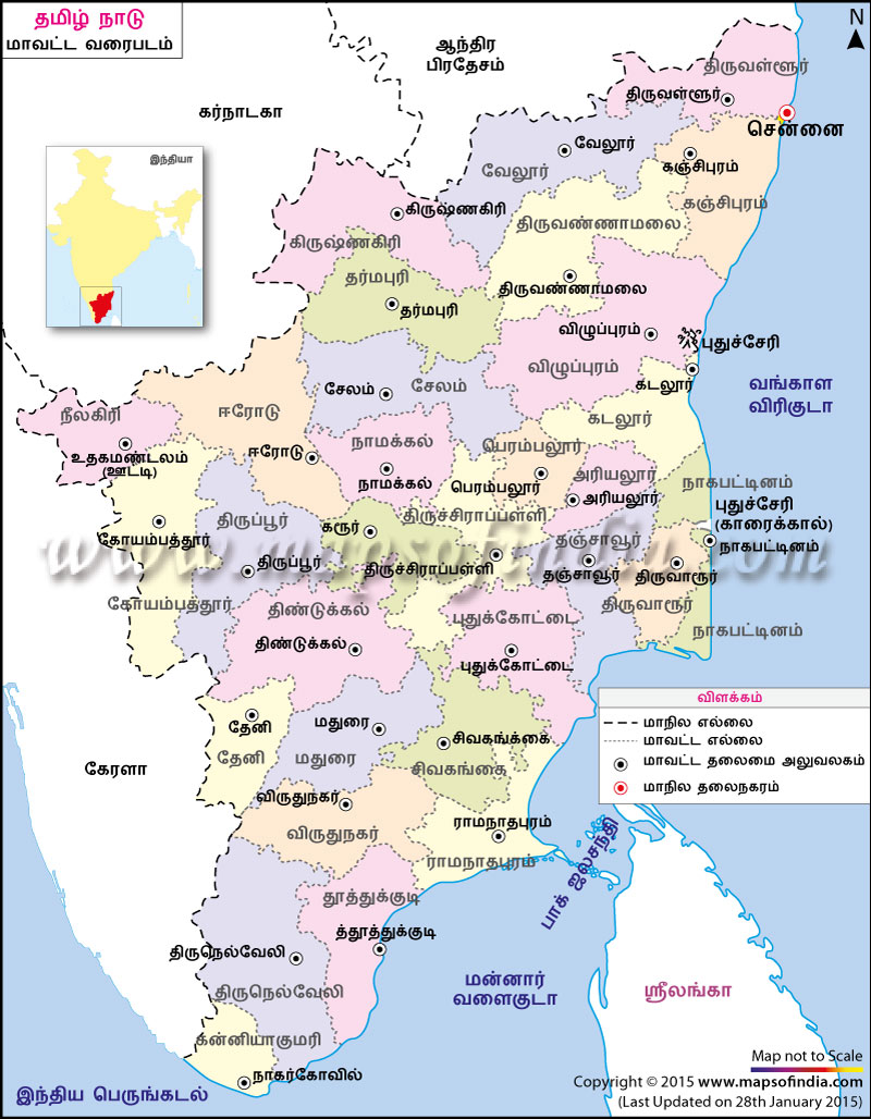 Tamil Nadu Map in Tamil